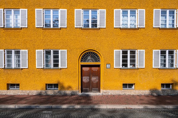 Yellow apartment buildings