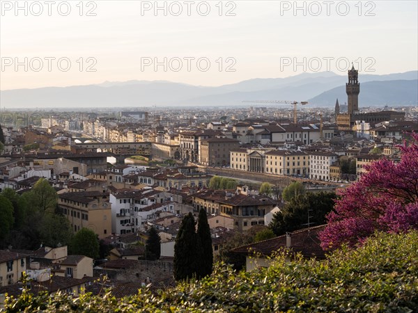 View of Florence in front of sunset from Piazzale Michelangelo
