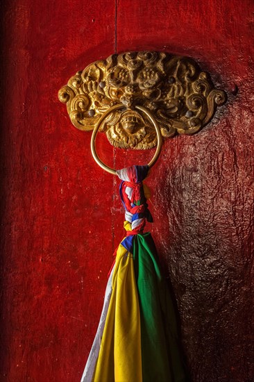 Derocated door handle of Likir gompa Tibetan Buddhist monastery