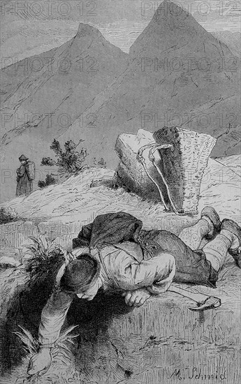 Man digging for roots of