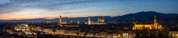 View of Florence after sunset from Piazzale Michelangelo