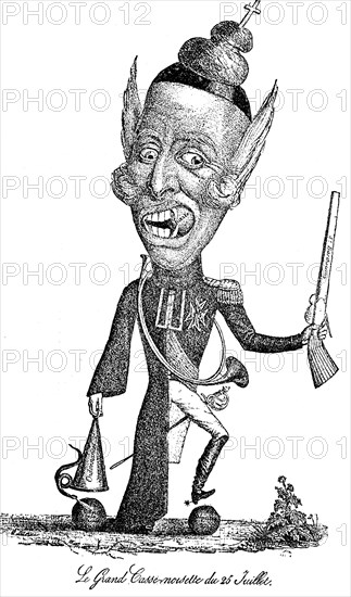 Mockery of Charles X for enacting the Ordinances
