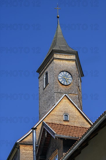 Wooden shingles on the church of St. Martin in Eisenbach