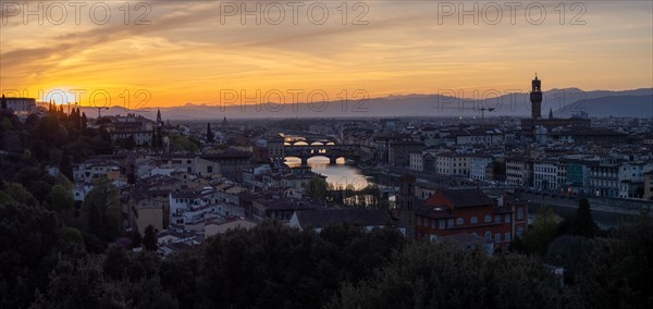 Sunset view of Florence from Piazzale Michelangelo