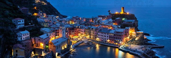 View of Vernazza village popular tourist destination in Cinque Terre National Park a UNESCO World Heritage Site