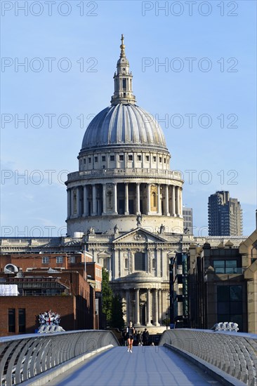 Millennium Bridge and St Paul's Cathedral in London