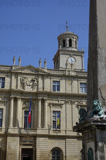 Place de la Republique with town hall Hotel de Ville and obelisk