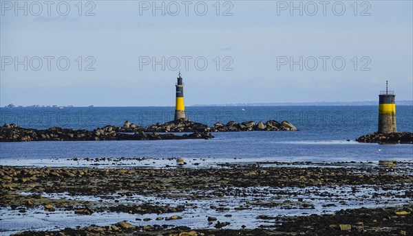 Men-Guen-Bras lighthouse in the Canal de l'Ile de Bartz off Roscoff