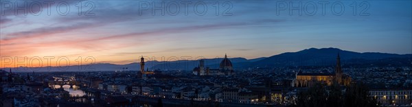 View of Florence after sunset from Piazzale Michelangelo