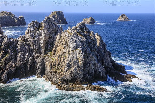 View from the Monument Aux Bretons at Pointe de Pen Hir on the rocks Les Tas de Pois