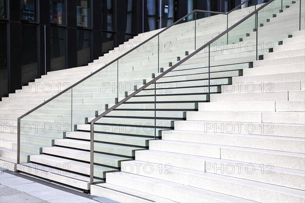 Stairs at the Hotel Hyatt Regency Duesseldorf at the Hafenspitze in the Media Harbour