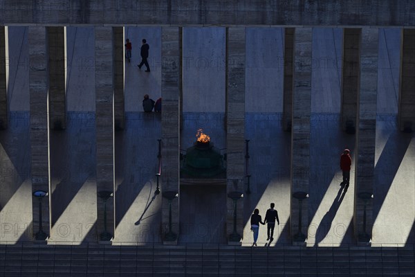 Eternal flame in the columned portal