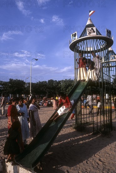Childrens playing ina park