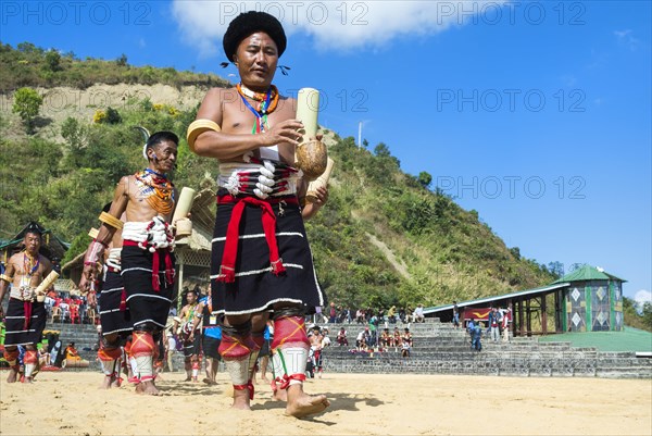 Participant parade at the Hornbill Festival