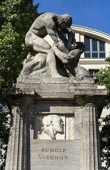 Rudolf Virchow Monument in front of the Charite Hospital Complex