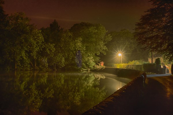 Mill pond at night