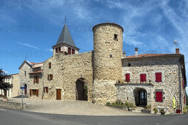 Priory and Saint-Pierre Church. Bournoncle Saint-Pierre. Haute Loire departement. Auvergne Rhone Alpes. France