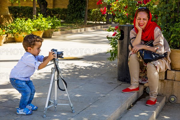 Photographer in the garden