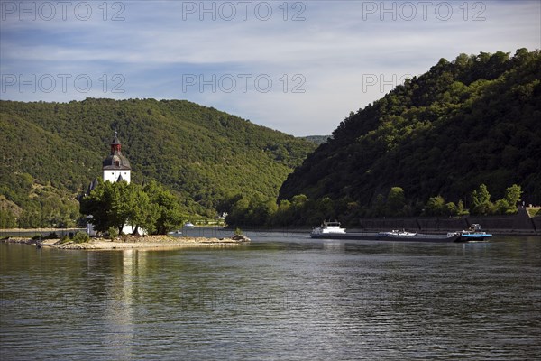 Pfalzgrafenstein Castle with cargo ship
