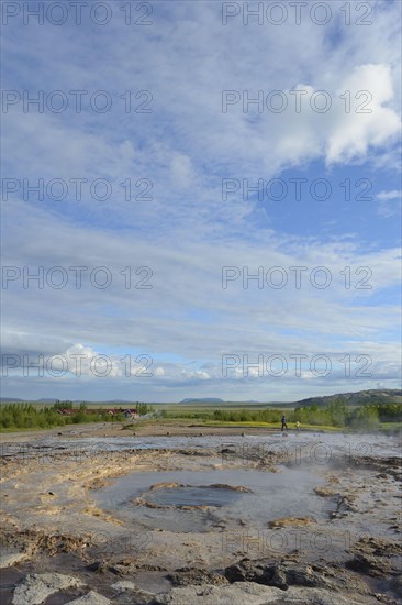 Eruption of a fountain geyser