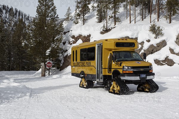 Snow vehicle accessing closed roads