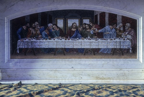 Last Supper dedicated in marble in Holy Ghost or Holy Spirit Church in Manapad near Tiruchendur