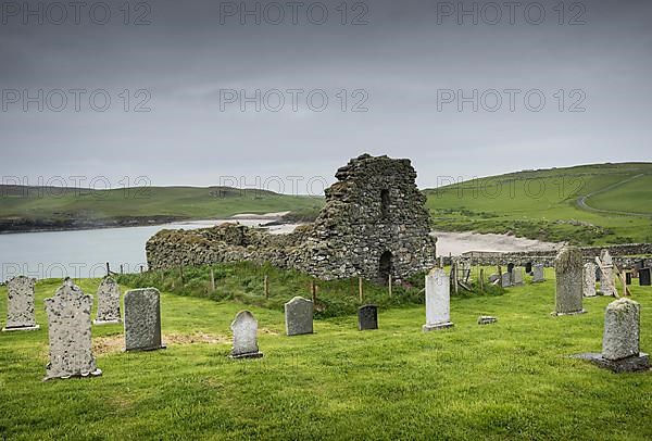 The derelict church and graveyard of St Olaf's Kirk
