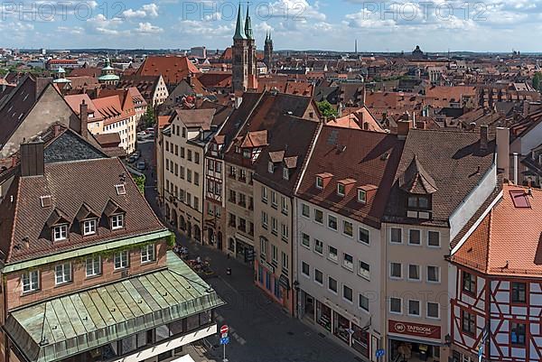View of the old town with the St. Sebald and St. Lorenz Church