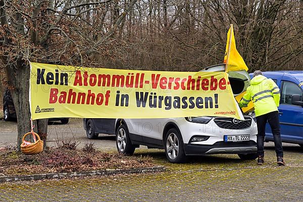 Banner against transport of nuclear waste