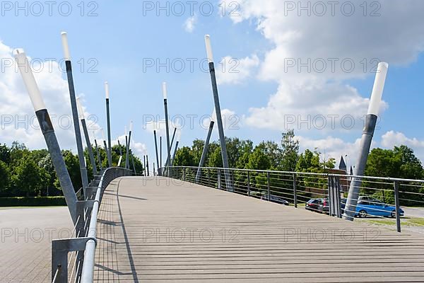 Pedestrian bridge on the Laga site