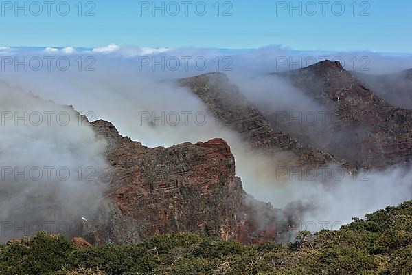 On the mountain Roque de los Muchachos in the national park Caldera de Taburiente