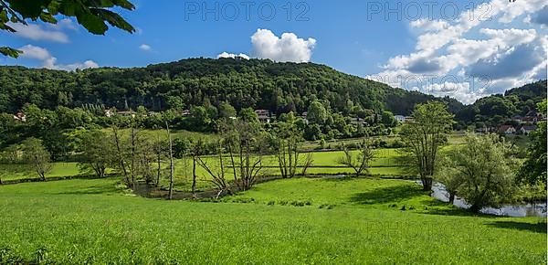 Trubach Valley with the meandering Trubach, Egloffstein