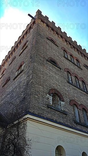 A historic tower of Kaufbeuren in fine weather. Kaufbeuren, Swabia