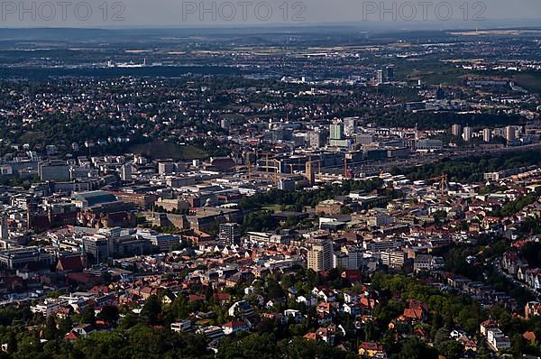 View from the Stuttgart TV Tower of the Main Station, New Palace
