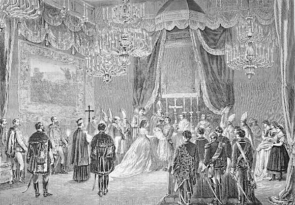 Christening of the newborn Archduchess of Austria in the village of Ofen, Austria