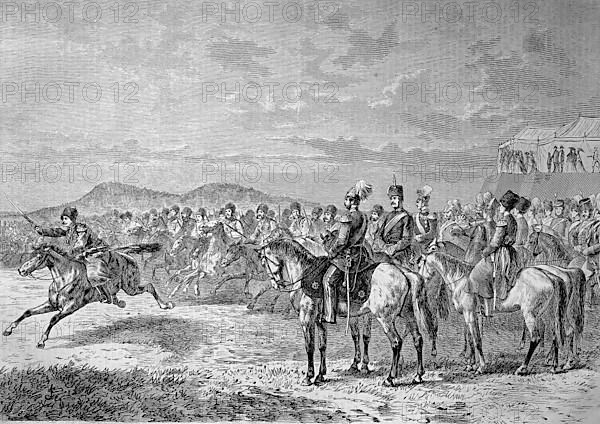 Military review of the Russian Army 1882 near Saint Petersburg, Russia