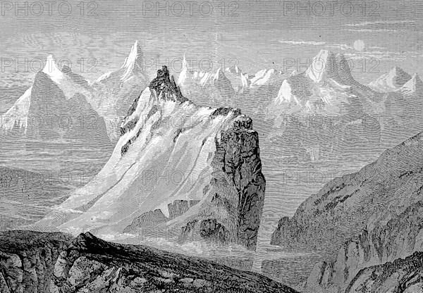 The mountains of the Alps in the Bernese Oberland, Switzerland