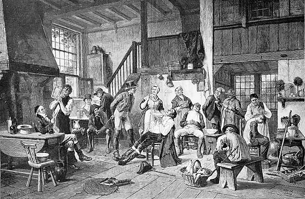 In the Barber's Parlour, Men at the Barber's and at the Beard Trimmer