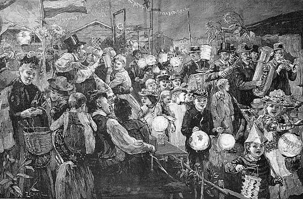 Harvest festival in a Berlin allotment garden colony, in 1895