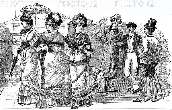 Elegant ladies and gentlemen of high society on a Sunday afternoon stroll, here in Galatz