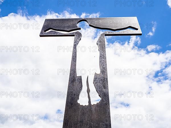 Christ on the cross, metal sculpture