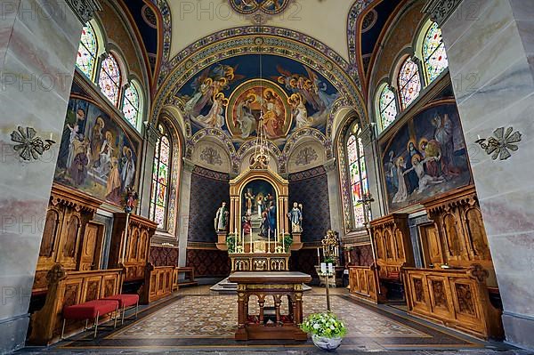Main altar with frescoes, Catholic Parish Church