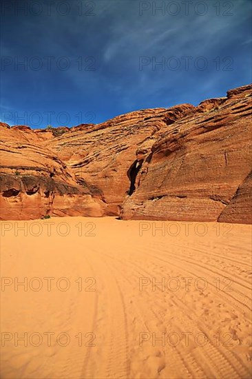 The entrance to Antelope Canyon in Arizona. Page, Arizona