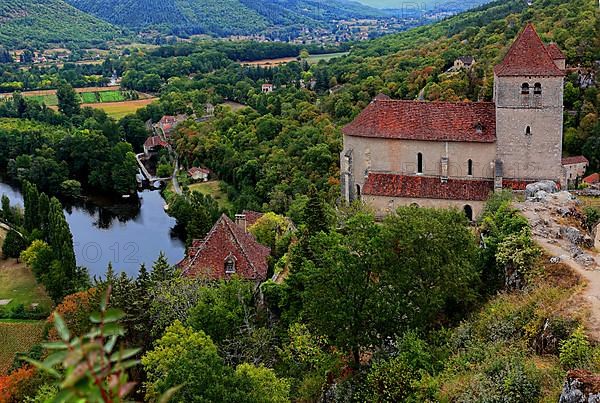 The 12th century Romanesque church, Saint-Cirq-Lapopie