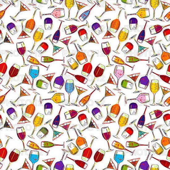 Drink and cocktail glasses, Vector design for cover menu