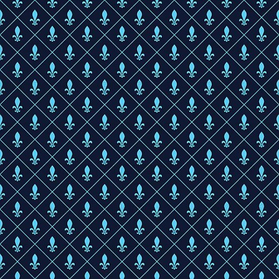 Fleur-de-lis seamless vector pattern in blue tones,
