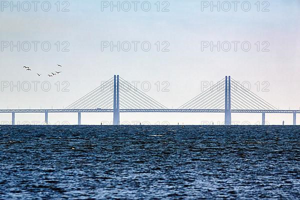 Oresund Bridge, Oresundsbroen between Malmoe and Copenhagen
