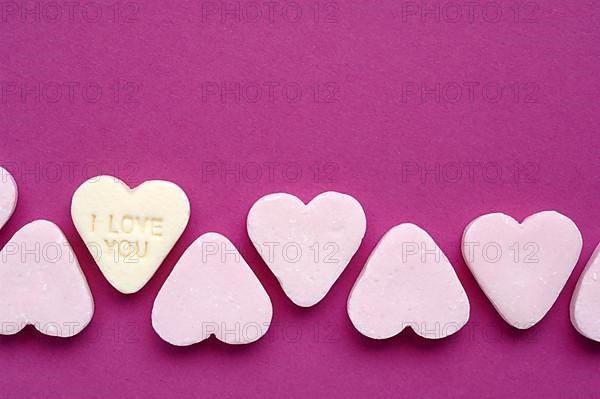 Peppermint heart with the inscription I love you,