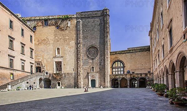 Inner courtyard of Castel Nuovo at the harbour, Naples