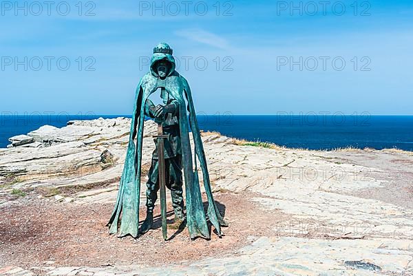 Gallos Statue on Cliff, Tintagel Castle